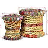 thumbnail of Tabourets Avec Détails Chindi Lot De 2 Multicolore Bambou