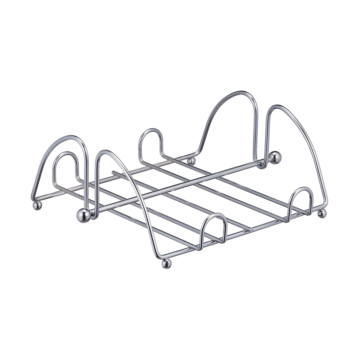 Relaxdays Serviettenhalter, mit Beschwerer, für 33x33 cm Servietten, Edelstahl-Optik, Serviettenständer, Metall, silber
