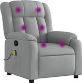 thumbnail of vidaXL Massage-Relaxsessel, hellgrauer Stoff