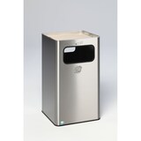 thumbnail of PROREGAL Kombiascher mit abgerundeten Ecken | 2-Fach Einwurf | 96 Liter, HxBxT 75,5x43x43cm | Edelstahl | Mülleimer Aschenbecher Abfalleimer