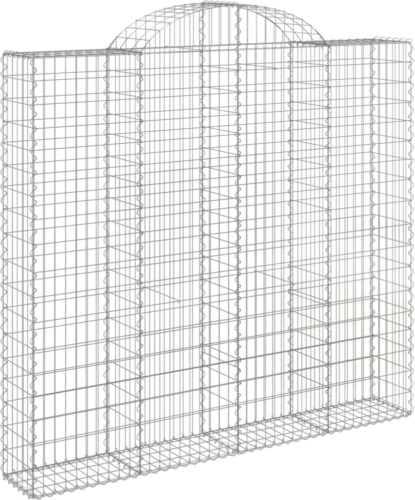 vidaXL Gabione mit Hochbogen 200x50x180/200 cm Verzinktes Eisen