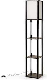 thumbnail of COSTWAY Stehleuchte mit Regalen, Holzregal Lampe mit 3-stufig einstellbarem LED-Streifen und Fußschalter, Stehlampe