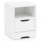 thumbnail of Nachtkonsole WL5.700 31x43x31cm Weiß Matt 1 Schublade und Ablagefach, Weisse Nachtkommode mit Stauraum, Nachttisch Schlicht Modern, Nachtschränkchen
