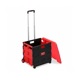 thumbnail of Relaxdays Einkaufstrolley, Klapptrolley mit Rollen & Deckel, Teleskopgriff, bis 35 kg, faltbarer Trolley, rot/schwarz