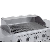 thumbnail of METRO PROFESSIONAL 4-branders gasbarbecue met grillplaat, grilloppervlak 49 x 76 cm, zijtafel, verrijdbaar, staal, zilver