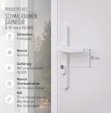 thumbnail of Schmalrahmengarnitur Kernziehschutz Weiß PZ 92mm Drücker/Drücker TS 55-70mm