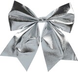 thumbnail of Schleifen 17cm 2er Set Geschenkschleifen Weihnachtsschleifen Dekoschleifen festliche Dekoration Weihnachten Hochzeit silber metallic