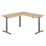 thumbnail of bümö Eckschreibtisch elektrisch höhenverstellbar L-Form: 180 x 200 cm in Eiche, Gestell graphit - Stehschreibtisch mit Memory-Steuerung, elektrischer