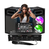 thumbnail of Kit Complet SONO 300W Bm Sonic BMS-DJ300 Initiation DJ Enceintes Ampli Table de Mixage Bluetooth USB, Micro, 2 Mini Lumières LED