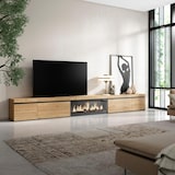 thumbnail of Mueble TV, Televisión, Muebles de salón, almacenaje, 368x35x45cm, Chimenea eléctrica XXL, Estilo Moderno, Roble _515_1161