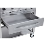 thumbnail of METRO PROFESSIONAL Barbacoa de gas con 4 quemadores, acero inoxidable, 146 x 70 x 111 cm, con 4 ruedas, con funda protectora, plateado