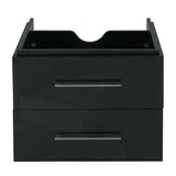 thumbnail of Premium Waschbeckenunterschrank HWC-D16, Waschtischunterschrank Waschtisch Badmöbel, hochglanz 60cm ~ schwarz
