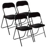 thumbnail of WellHome - Conjunto de 4 cadeiras dobráveis ​​44x52x73cm em veludo preto