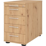thumbnail of bümö Schreibtisch Schrank abschließbar, Schubladenschrank Holz in Asteiche, Container mit Schubladen - Schubladen Schrank Büro, Schreibtisch