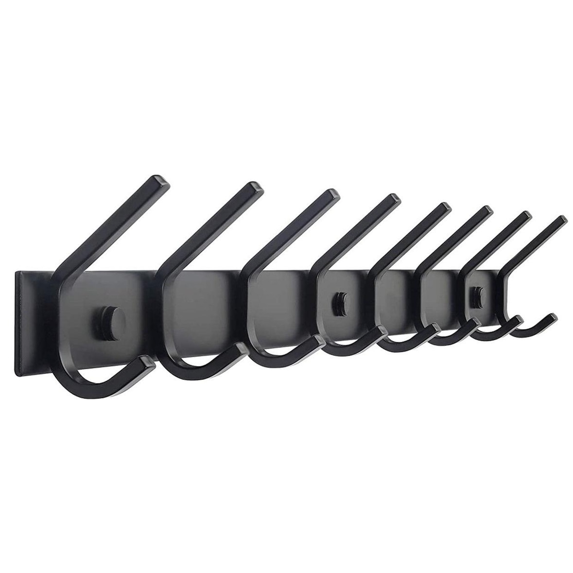 TOJ Living Perchero de pared – 16 ganchos – 62 cm – acero inoxidable – negro mate – colgador
