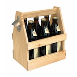 thumbnail of DanDiBo Flaschenträger 6 Flaschen Holz Bierträger mit Flaschenöffner 93945 Männerhandtasche
