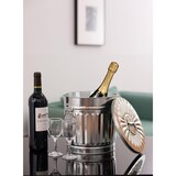 thumbnail of Jinfa Mülleimer mit Deckel, Ascheeimer, Abfallbehälter, Mülltonne, Papierkorb aus Metall, Zink,  Ø 21,5 cm, Höhe 21,5 cm 7 Liter