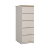 thumbnail of WellHome - Cassettiera da Camera con 5 Cassetti in colore Beige-grigiastro e Rovere 41 x 50 x 112 cm - Sil Cashmere