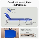 thumbnail of CASARIA® Sonnenliege mit Dach Klappbar Gartenliege Wetterfest Liegestuhl Blau