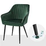 thumbnail of Helloshop26 - Juego de 4 sillas de comedor asiento tapizado con reposabrazos ancho del asiento 49 cm patas de metal tapizado de 12_0004920
