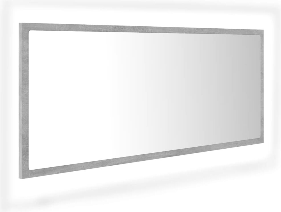 vidaXL LED-Badspiegel Betongrau 100x8,5x37 cm Acryl