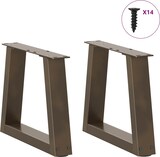 thumbnail of Helloshop26 - Set mit 2 verstellbaren V-förmigen Couchtischbeinen 40 x 31 cm modernes Design Stahl natur 02_0056823
