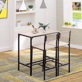 thumbnail of Bar-Set mit Tisch und 2 Hockern im Industrial-Stil, Metallgestell, für Küche und Wohnzimmer, in Natur und Schwarz