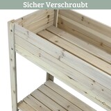 thumbnail of Hochbeet Balkon Holz KLEO - Inkl. Vlies & Handschuhe | Pflanzkasten hoch Blumenkasten aus Tannenholz Kräuterbeet Wetterfest, Grauweiß