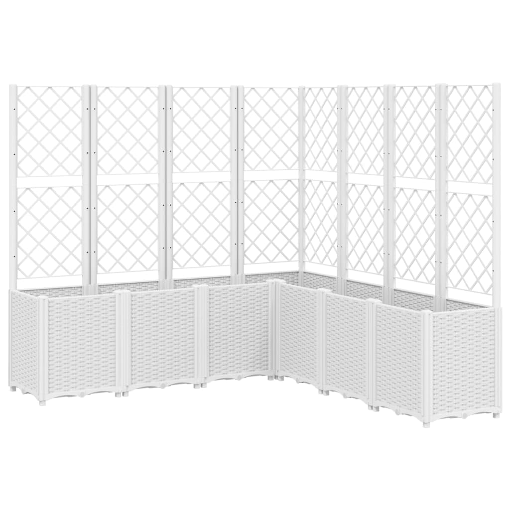 vidaXL Pflanzkübel mit Rankgitter Weiß 160x160x140 cm PP