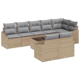 thumbnail of vidaXL Garten Essgruppe mit Kissen mit Speicher 9 pcs Beige, Hellgrau
