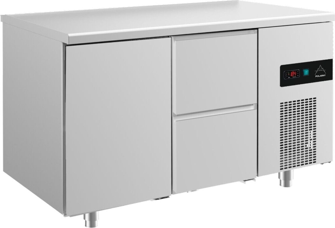 Gastro Kühltisch Umluftkühlung 1 Tür 2 Schubladen 1400x700x850mm -2/+8°C  281l