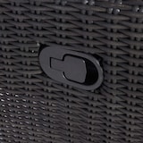 thumbnail of Tuinset HWC-G28, loungeset, acaciahout halfrond rotan verstelbaar MVG ~ antraciet, grijze kussens