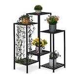 thumbnail of Relaxdays Blumenregal aus Metall, 6 Ablagen für Blumen- & Pflanzentöpfe, Pflanzentreppe, HBT: 81 x 55 x 55 cm, schwarz