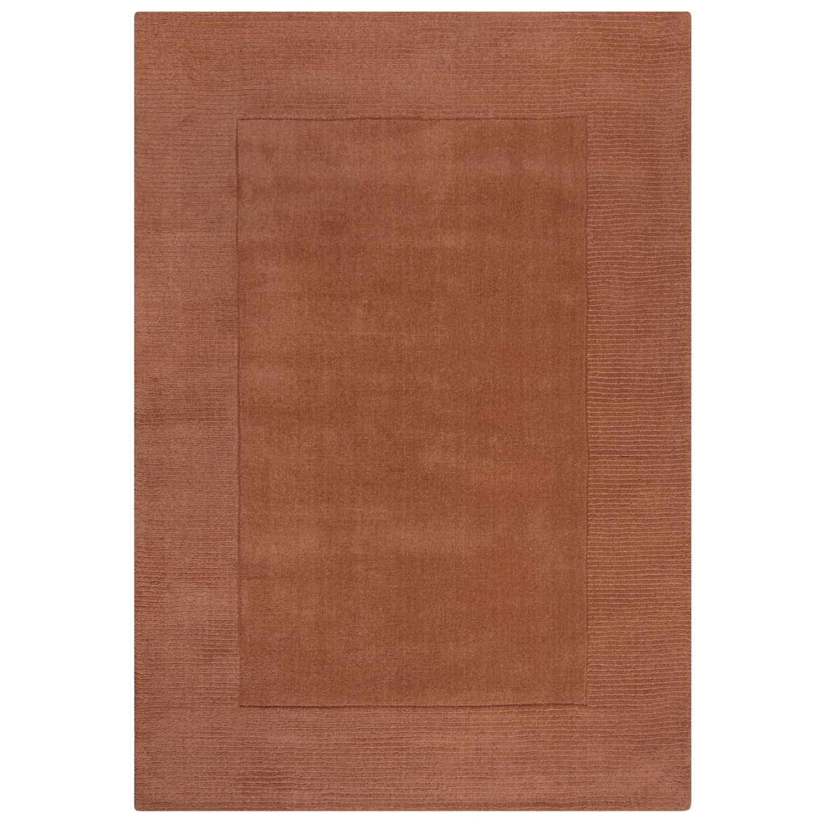 Handgewebter Wollteppich mit feinen Randdetails, `Mole`. Farbe: Orange, 160x230 cm | Kadima Design