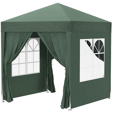 Outsunny Gazebo da Giardino 2x2 m in Metallo e Tessuto Oxford Verde