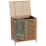 thumbnail of Panier à Linge en Bambou avec sac à linge en tissu Noir amovible H 60 cm