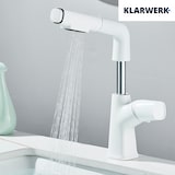 thumbnail of MAX | Grifo de baño extensible de acero inoxidable con función de ducha blanco | Grifo alto para lavabo independiente de baño, para lavabo de hotel