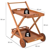 thumbnail of CASARIA® Servierwagen Beistelltisch Garten mit Rollen Holz