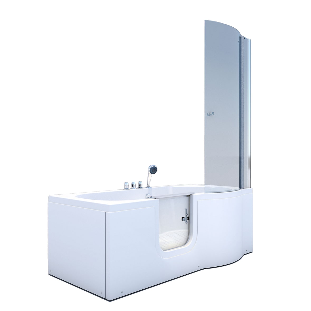 Seniorendusche und Badewanne mit Tür S12D-TH-L-EC Dusche 170x85cm