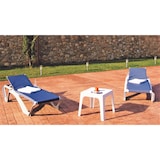 thumbnail of garbar ACQUA-ANDORRA Set 2+1 Tumbona-Mesa Auxiliar Exterior Estructura Blanca - Textilene Azul