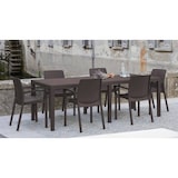 thumbnail of Dmora Gartentisch Roma, Rechteckiger ausziehbarer Esstisch, ausziehbarer Gartentisch in Rattan-Optik, 100 % Made in Italy, 150x90h72 cm, Braun