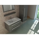 thumbnail of Bad-Set Waschtisch Waschbecken Unterschrank Spiegel LED grau Hochschrank Badschrank Badmöbel Badezimmer Badinventar Bad St. Moritz Jet-Line