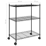 thumbnail of Helloshop26 - Étagère de rangement 3 niveaux et roues 60 x 35 x 81 cm 150 kg noir 02_0045691