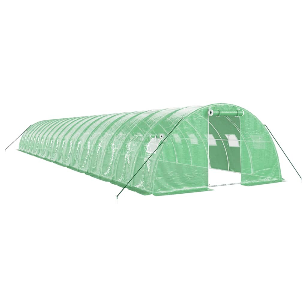 Helloshop26 - Invernadero de carpa para plantas flores y verduras con estructura de acero 72 m² 18 x 4 x 2 m verde 02_0044626
