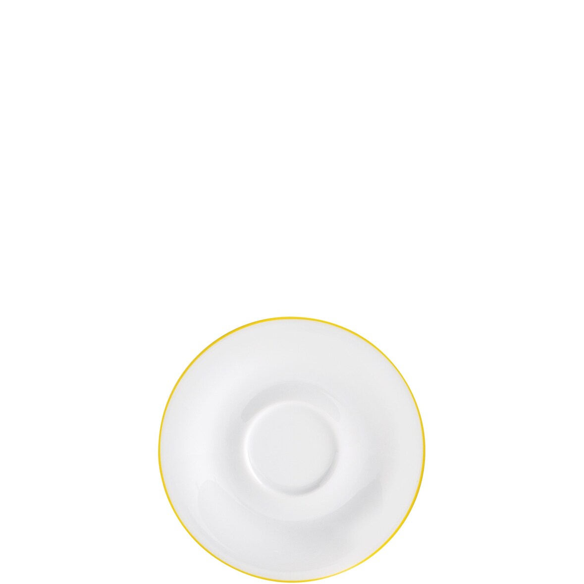 KAHLA 203501A69969C Pronto Line Untertasse 12 cm Line sunny yellow | Unterteller mit gelber Linie aus Porzellan