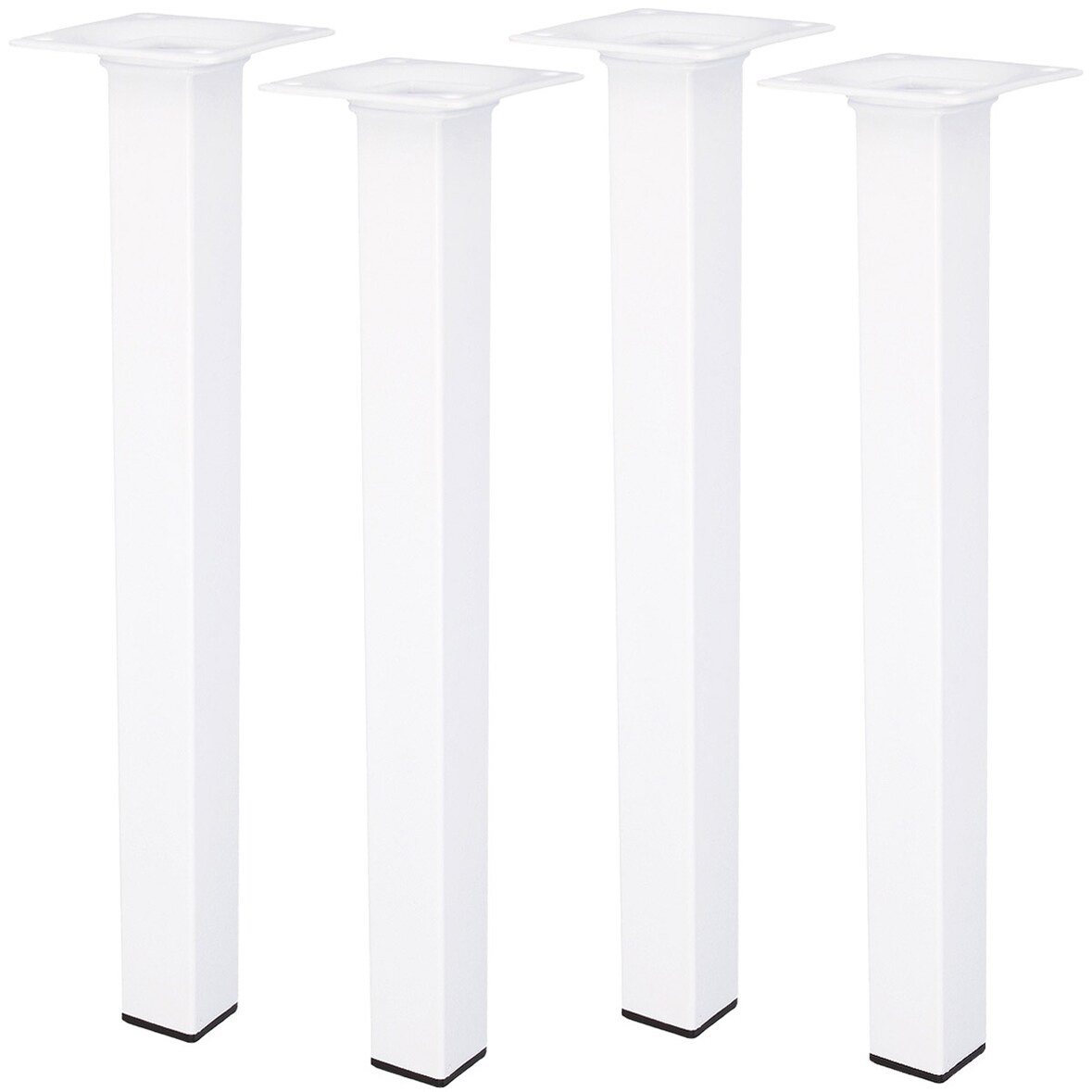 4er Set Stahl 700mm Möbelfüße Möbelstempel Möbelbeine Weiß 25x25mm Möbelzubehör