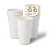 thumbnail of BIOZOYG Pappbecher 1000 Stück 400 ml / 16 oz, Ø 90 mm, weiß - Becher für Heißgetränke - Kaffeebecher to go Einwegbecher, Alternative zu Styroporbecher