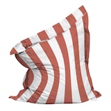 thumbnail of Pouf rayé XL imperméable coussin géant 140x120 cm argile et blanc