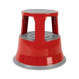 thumbnail of Rollhocker aus Stahl - Elefantenfuß - Hocker für Büro und Gewerbe - 150 kg belastbar - mit Laufrollen - TÜV geprüft / Rot