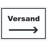 thumbnail of Versand Aufkleber mit Text und Richtungspfeil rechts Lieferung shipping waagerecht A9 (37x52mm)